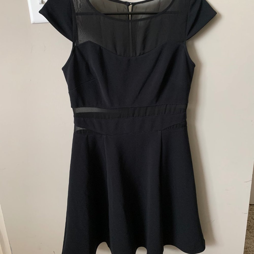 Black Dress with Mesh Cutouts